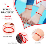 Tibetan Handmade Lucky Bracelet - Friend Love Family Couple Bracelet- Lucky Woven Red String Thread For Protection-Valentine Christmas Gift Idea (Red+Red(2pcs))