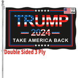 Trump 2024 Flag Take America Back Black - Double Sided Donald Trump Flags 2024-3x5 Outdoor 200D Polyester with Durable Canvas Header and 2 Brass Grommets for Indoor Outdoor