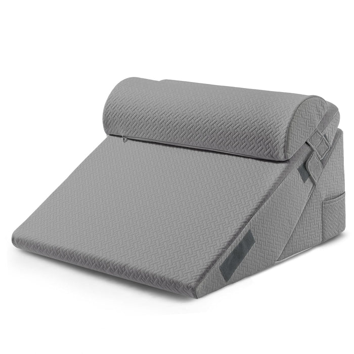 Sasttie Wedge Pillow Set for After Surgery, Adjustable Orthopedic Bed Wedge Pillow Set for After Surgery, Sleeping, Acid Reflux, Back Pain, and Recovery, Dark Grey
