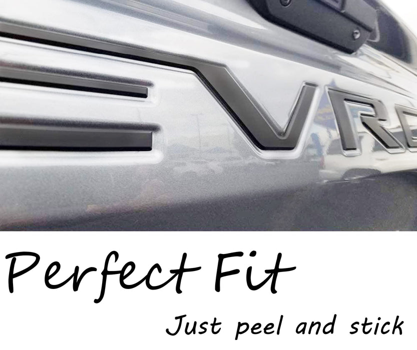 Tailgate Insert Letters Compatible with Chevy Silverado 2019 2020 2021 2022 2023 2024 2025 3D Emblems Badge with Strong Adhesive Matte Black