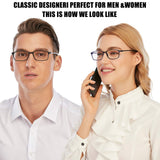 AQWANO Durable Flexible TR90 Reading Glasses - Lightweight Readers Computer Blue Light Blocking Anti Glare Filter UV Protect for Women Men, 2.0