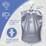 LOKFEHRE Bedside Shower Water Bag - 2.5 GL Portable Water Shower Bag For Hair Washing In Bed. Use with Inflatable Shampoo Basin, Inflatable Hair Washing Basin, Inflatable Bathtub For Elderly (Silver)