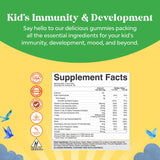 Plant Based Kids Multivitamin Gummies - Multivitamin for Kids Immunity Support Gummies with Vitamins A C D3 E B and Zinc Gelatin and Gluten Free Non-GMO Kids Vitamins Gummy Multivitamin Formula 120ct