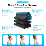 Cervical Traction Orthotic Chiropractic Neck Alignment Device for Spinal Curve Tension Stretching Forward Head Posture Pain Relief and Physical Therapy (Seafoam)