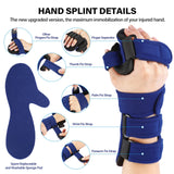 HOOMTREE Stroke Resting Hand Splint Right&Left Resting Hand Splint with Finger Separator Functional Night Immobilizer Wrist Finger Brace for Carpel Tunnel Pain,Sprain Fracture,Tendonitis (Right,Blue)