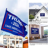 Oligei Trump 2024 Flag, 3 x 5 Feet Trump Flag Take American Back with 4 Pcs Trump 2024 Sticker, Polyester Fiber Trump Desantis 2024 Flag, 3 Ply Double Sided Trump 2024 Flag