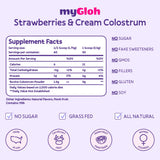 Colostrum Powder Premium | Gut Health & Bloating, Hair Growth & Skin Glow, Immunity | Natural Flavor Strawberries & Cream | Grass-Fed Bovine Colostrum Supplement | High IgG, Gluten Free, Bioactives