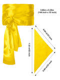 SATINIOR Halloween Pirate Costume Men Women Pirate Head Scarf Hat Accessories Pirate Sash Belt Bandana Waist Belt(Yellow)