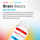 Brain Basics Opti Zinc Plus - Zinc Supplement with Quercetin, EGCG, and Copper. Immune Support Formula - 60 Tablets