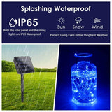 Solar String Lights Outdoor, 2-Pack Total 80FT 200 LED Solar Christmas Twinkle Lights Outside Waterproof Copper Wire 8 Modes Solar Fairy Lights for Garden Tree Party Birthday Christmas Decor (Blue)