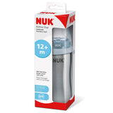 NUK Active Cup Toddler's Drinking Bottle, 12+ Months, Stainless Steel, Leak-Proof, Anti-Colic, BPA-Free, 215 ml, Blue