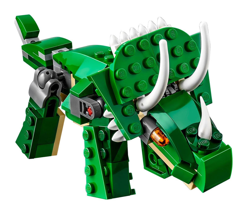 LEGO Creator 3 in 1 Mighty Dinosaur Toy, Transforms from T. rex to Triceratops to Pterodactyl Dinosaur Figures, Great Gift for 7-12 Year Old Boys & Girls, 31058