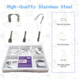 30 Piece Dental Anterior Matrix Kit with Proximal Strips and Twin Anterior Matrices - 0.035mm Thickness Soft Stainless Steel Bands Double-Side Sectional Contoured Design for Front Teeth Restorations