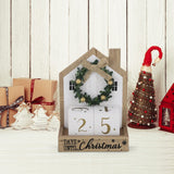 Sfozstra Christmas Wooden Countdown Advent Calendar with Bow Garland Simple Room Design Numebr Calendar to Meet the Christmas Countdown Calendar, Tabletop Calendar Decoration