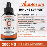 Liposomal Vitamin C 2000mg Liquid for Adults, High Absorption VIT C, Maximize Vitamin C, for Immune System & Antioxidant, 60ML (2 Bottle)