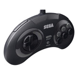 Retro-Bit Official Sega Genesis USB Controller 8-Button Arcade Pad for Sega Genesis Mini, Switch, PC, Mac, Steam, RetroPie, Raspberry Pi - USB Port (Black)