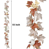 DearHouse Fall Garland Maple Leaf, 5.9Ft Hanging Vine Garland Artificial Autumn Foliage Garland Thanksgiving Decor for Home Wedding Fireplace Party Christmas (White)