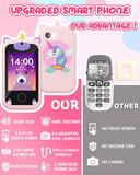 Kids Smart Phone for Girls Unicorns Gifts for Girls Toys 8-10 Years Old Phone Touchscreen Learning Toy Christmas Birthday Gifts for 3 4 5 6 7 8 9 Year Old Girls with 8G Memory Card