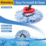 Kimmkco 6 Pack Spin Mop Head Replacement for O Cedar RinseClean Spin Mop Refill, Mop Replace Head for Only 2-Tank System, Fluffy Microfiber, Machine Washable