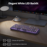 iRoboosta 75% Typewriter Style Mechanical Gaming Keyboard, White Backlit Light Up Keyboard with Pink Switch, Retro Round Punk Keycap 84 Keys Cute Wired Purple Keyboard (84 Purple)