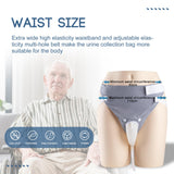 YOOGUSTO Wearable Urinal Bag with Reusable Silicone Urine Catheter Bag (2000ml & 1000ml), Portable External Urine Collector Bag for Elderly Men Grey