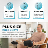 BraceAbility Plus Size Neoprene Compression Knee Sleeve - XXXL Support Brace for Bariatric Men and Women with Arthritis Joint Pain or Kneecap Instability, Fitting Big Legs and Large Thighs (3XL)