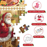 Advent Calendar 2024 Christmas Jigsaw Puzzle-1008 Pieces Christmas Countdown Calendar 24 Days Jigsaw Puzzles, Holiday Vintage Stamp Puzzles for Adults Kids,Xmas Gift for Boys and Girls