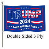 Trump 2024 Flag,3x5 FT Trump Flag Double Sided 3 Ply,Take America Back Trump Flags Banner UV & Fade Resistant 2 Brass Grommets for Outdoor Indoor(Blue)