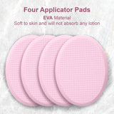 AmazerBath Lotion Applicator for Back, Feet, 4 Replaceable Pads with 1 Long Handled, Back Sunscreen Applicator for Elderly, Women, Apply Cream Medicine Skin Cream Moisturizer Sunscreen Tanner, Pink