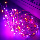 66Ft 200 LED Fairy Lights, 8 Modes Waterproof String Lights Outdoor Lights Bedroom Decor, Twinkle Lights for Garden Girl's Room Halloween Christmas Wedding Party(Purple&Orange)