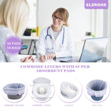 Elzrghs Commode Liners with Absorbent Pads for Bedside Commode, Commode Toilet,50 La-Vender Scented Bedside Commode Liners and 50 Commode Pads