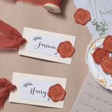 UNIQOOO Wax Seal Stickers - Eucalyptus Wedding Invitation Envelope Seal Stickers, 50 Pcs Self- Adhesive Terracotta Orange Stickers, Perfect for Invitation, Christmas, Gift Wrapping