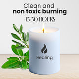 Natur IX Healing Candle for Home Scented | Sage & Eucalyptus Candle | Clean Non Toxic Candles with Essential Oil | 50 H Long Burning | Aromatherapy Soy Candle Jar with Lid - 8.3oz