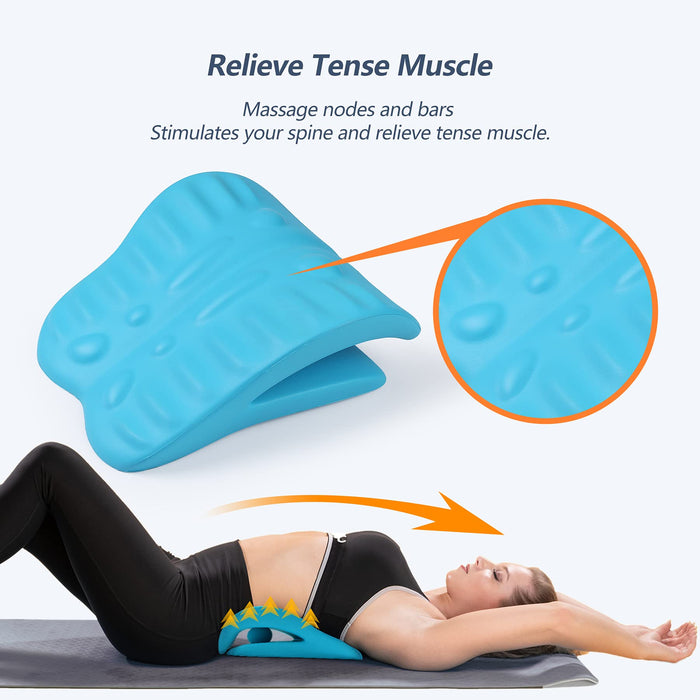 RESTCLOUD Back Stretcher for Back Pain Relief, Back Stretching Cushion, Chronic Lumbar Support Pillow Helps with Spinal Stenosis, Herniated Disc and Sciatica Nerve Pain Relief Lumbar Stretcher