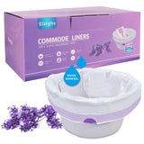 Elzrghs Commode Liners with Absorbent Pads for Bedside Commode, Commode Toilet,50 La-Vender Scented Bedside Commode Liners and 50 Commode Pads