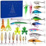 Fishing Advent Calendar, Fishing Christmas Countdown, 24 Days Fishing Lure Set, 2024 Xmas Surprise Gift for Fishing Lover Fisher Adult Men Teen Boys Father Boyfriend Grandpa (Style E)