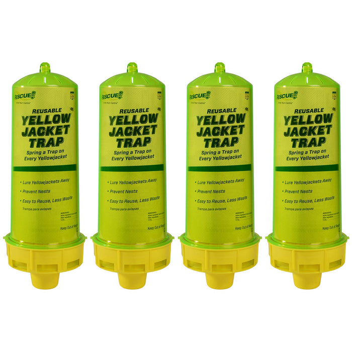 RESCUE! Reusable Yellowjacket Trap – Includes Attractant - 4 Traps