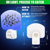 Flyxiregg 2 in 1 Flying Insect Trap Plug in & Ultrasonic Pest Repeller, Mosquito Zapper Indoor with Night Light UV Attractant Catcher, Safer Home Indoor Fly Trap(2 Devices + 6 Glueboards)