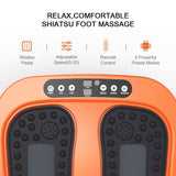 Foot Massager Machine with Remote, Multi Relaxations and Pain Relief - Shiatsu Vibration Feet Massager Increases Circulations, Relieve Stiffness Tired Muscles and Plantar Fasciitis (Orange)