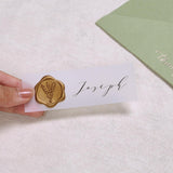 UNIQOOO Wax Seal Stickers - Eucalyptus Wedding Invitation Envelope Seal Stickers, 100 Pcs Self- Adhesive Antique Gold Stickers, Perfect for Invitation, Christmas, Gift Wrapping, Party