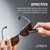 Carbon Klean Peeps Eyeglass Lens Cleaner - Efficient and Durable Carbon Microfiber Technology - Exclusively Used by NASA - 500 Uses (Green Soft Touch)