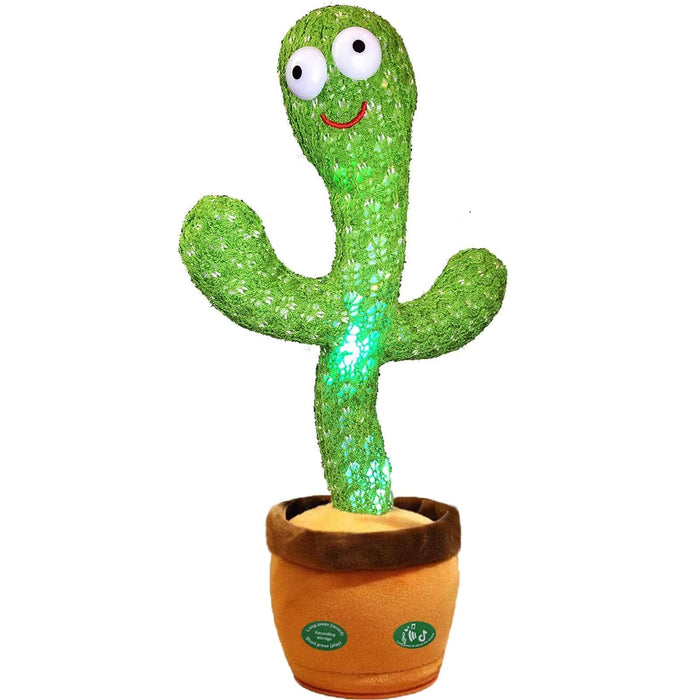 Pbooo Dancing Talking Cactus Mimicking Toy,Talking Repeat Singing Sunny Cactus Toy 120 Pcs Songs for Baby 15S Record Your Sound Sing+Dancing+Recording+LED