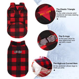 BEAUTYZOO Small Dog Sweater Fleece Vest Winter Jacket, D-Ring Leash Attachment for XS S Puppy Medium Sized Breeds Dogs, Cold Weather Dog Clothes Windproof Keep Warm, Christmas Red Plaid S