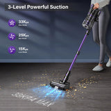 Tikom V700 Cordless Vacuum Cleaner with 450W 33Kpa Powerful Suction, Up to 50 Mins Runtime, 1.3L Dust Cup, 6 in 1 Stick Vacuum Cleaner Good for Carpet, Pet Hair, Hard Floor, Purple