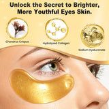 Under Eye Patches (50 Pairs) - 24K Gold Eye Masks Treatment for Eye Bags, Puffy Eyes & Dark Circles - Nourishing Skin Care Product - Birthday Gifts for Women - Vegan & USA Tested