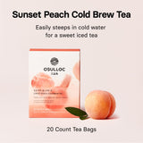 OSULLOC Sunset Peach Cold Brew Tea, Sweet peach flavored iced tea, Hydration Tea Packets (20ea, 1.76oz)