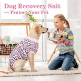 Kuoser Dog Surgery Recovery Suit, Recovery Suit for Female Male Dogs, Dog Onesie After Surgery Spay Neuter, Anti-Licking Pet Surgical Recovery Snugly Suit, Bodysuit for Abdominal Wounds Skin Disease