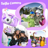 Goopow Kids Selfie Camera Toys for Girls Age 3-9, Digital Video Camera Toy with Protective Cover,Christmas Birthday Festival Gifts for 3-9 Year Old Girls Boys- 32GB SD Card Included (Purple-H15)