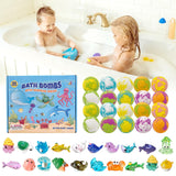 Bath Bombs for Kids with Surprise Inside, 20 Pack Kids Bath Bombs with Bath Toys, Natural Bath Bombs with Sea Animals Inside, 2023 Christmas Advent Calendar for Kids, Stocking Stuffers for Kids…