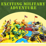 ViiKONDO Army Men Toy Soldier Action Figure Military Playset WWII US vs German Troops Reinforcements in 6 Classic Poses Wargame Gift for Boys (Green Troops 50P)